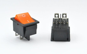 Przełącznik kołyskowy podświetlany żółty 230V, stabilny ON-OFF, duży