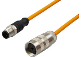 Złącze kablowe gniazdo proste M16 wtyk prosty M12 4-pinowe5m PUR VK50E225