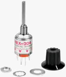 Rotary switch, 2 pole, 4 stage, 45°, interrupting, 2 A, 125 V, MRX204-A