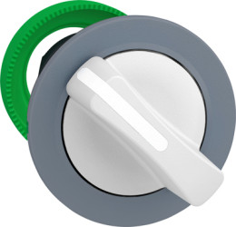 Toggle switch, 2 positions, unlit, latching, waistband round, white, front ring gray, 90°, mounting Ø 30.5 mm, ZB5FD201C0