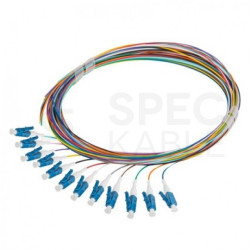 Pigtail światłowodowy FO SM LC/UPC 9/125 G.657A1 Semi Tight 0.9mm LSZH kolorowe 2m 12szt PFOT