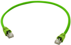 Patch cable, RJ45 plug, straight to RJ45 plug, straight, Cat 5, SF/UTP, PUR, 1 m, green, 100008000