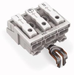 Złączka zasilająca 3-biegunowa bez stopek ze stykiem PE 294-4213 /500szt./