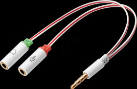 508-59 3.5-mm jack adapter, 1x plug/2x socket