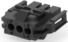 Plug housing, 3 pole, pitch 4.2 mm, straight, black, 1-640518-0