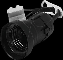 537300 E27 lamp holder, pendant, black