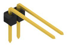 Pin header, 2 pole, pitch 2.54 mm, angled, black, SL31522G