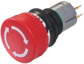 Przycisk zatrzymania awaryjnego SPDT średnica wycięcia 16mm, montaż panelowy EAO
