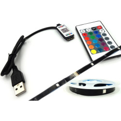 Zestaw LED RGB do TV na USB 3m taśma 5050 z pilotem, Bluetooth