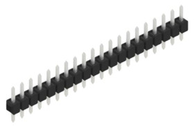 Pin header, 20 pole, pitch 2.54 mm, straight, black, 10047952