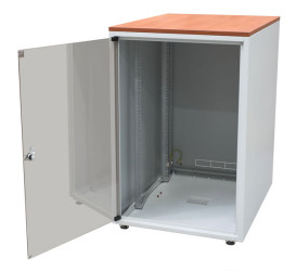 Biurowa szafka teleinformatyczna b. blatu 600x800 czarna 18U