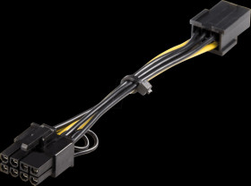 PCIEX68ADAP 6 pin PCI-E to 8 pin PCI-E, 15 cm, black/yellow