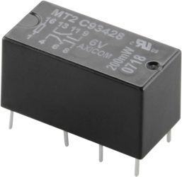 Przekaźnik sygnałowy TE Connectivity C93418 12 V/DC 2 x zestyk przełączny Max. 2 A