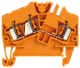 Through terminal block, spring balancer connection, 0.5-2.5 mm², 3 pole, 24 A, 8 kV, orange, 1706050000