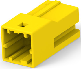 Socket header, 2 pole, pitch 2.5 mm, straight, yellow, 3-2232567-4