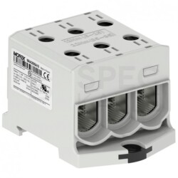 Listwa zaciskowa 3-torowa Al/Cu 6-95mm2 490A 1500V na szynę TH35 szary OTL95-3 MOREK