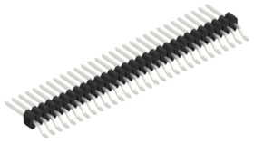 Pin header, 30 pole, pitch 1.27 mm, straight, black, SLVW3SMD04830Z