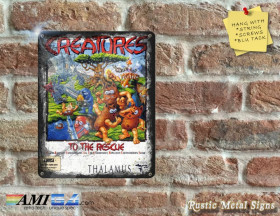 Creatures - Amiga/C64 Video Game Artwork on Rustic - Metal Sign