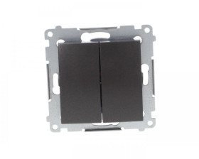 Simon 54 Przycisk podwójny zwierny , szybkozłącza, antracyt DP2.01/48