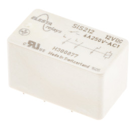 Przekaźnik niezatrzaskowy z wymuszonym prowadzeniem styków , DPNO, SPNC, 12V dc, montaż PCB, Elesta