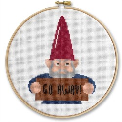 Angry Gnome Counted Cross Stitch DIY KIT Intermediate