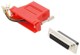 Adapter D-sub z typu D-Sub z 25 stykami na rodzaj Żeński z rodzaju Żeński na typ RJ45