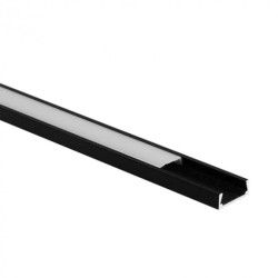 Profil N01 natynkowy czarny + klosz mleczny 1m