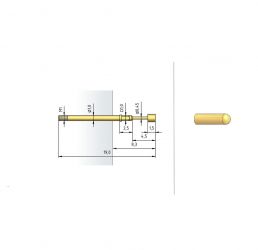 Igła testowa 1010/G-D-0.8NE-AU-0.50, raster 1,91 (75 mil)