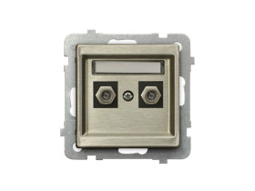 SONATA Gniazdo antenowe typu "F" podwójne nowe srebro GPA-2RMF/m/44 OSPEL