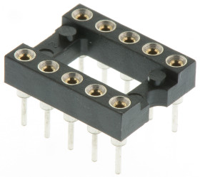 Podstawka DIL 2.54mm Pitch 7.62mm Row Spacing 10-pinowe, Przewlekany Toczony Pin, 1A Preci-Dip