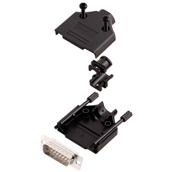 Encitech 6355-8032-02 DTPK-P-15-DBP-W-K 15-pin D-Sub Strip set 180&#xB0;