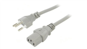 Kabel: 3X1mm2, Iec C13 Żeński,Sev-1011 (J) Wtyk, 3M Lt-313+501 H05vv-F 3X1.0...