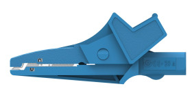 Zacisk krokodylkowy 20A izolowany 22mm Niebieski Electro PJP