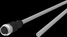 142MKA20020 Sensor cables, M12, 8-pin, coupling &gt; open end, 2 m