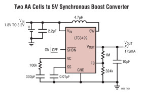 750mA Synchronous Step-Up DC/DC Converters with Reverse-Battery Protection