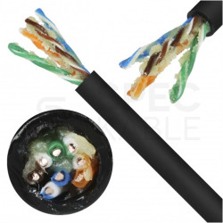 Kabel sieciowy U/UTP kat.5e skrętka 4x2x0,5mm zewnętrzny żelowany PE czarny Bitner BiTLAN