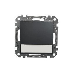 Przycisk z etykietą i podświetleniem (12V AC), czarny antracyt, Sedna Design i Elements SDD114143L
