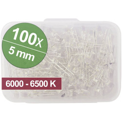 Quadrios 1802O035 LED set Cold white 5 mm 20 mA 3.0 V Wired LEDs 5mm LEDs