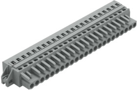 Socket header, 23 pole, pitch 5 mm, angled, gray, 231-123/027-000