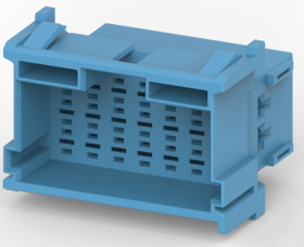 Plug, unequipped, 21 pole, straight, 3 rows, blue, 3-967630-1