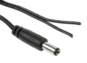 Przewód zasilania złącze A: Zasilanie DC 2,1 mm, złącze B: Bez zakończenia 1.8m Czarny