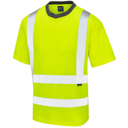 Leo Workwear T01-Y-LEO Żółty Unisex T-Shirt odblaskowy 2XL