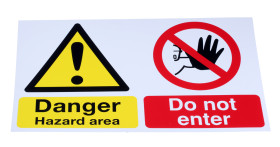 Tablica ostrzegawcza, kolor: Czarny/czerwony/biały/żółty, materiał PP Niebezpieczeństwo obszaru Znak