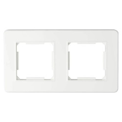 Ramka podwójna, plastikowa, biała, QUAD Electromalt, QAD1002W