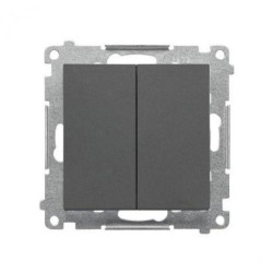 Simon 55 Łącznik krzyżowy podwójny bez piktogramu (moduł) 10 AX, 250 V~, szybkozłącza Grafitowy mat TW7/2.01/X/116
