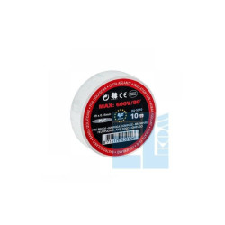 TAŚMA IZOLACYJNA BIAŁA 10m PVC EDC 0,25x19mm