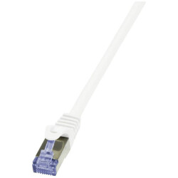 LogiLink CQ4011S RJ45 Patch Cable CAT 6A S/FTP 0.25m White Gold Plated Connector