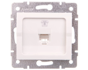 LOGI Gniazdo telefoniczne 1xRJ11 Biały 25106