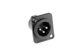 Złącze XLR 3 -pinowe Montaż w obudowie XLR Męski Czarny