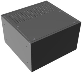 Aluminum enclosure, (L x W x H) 133 x 211 x 203 mm, black (RAL 9005), IP20, RM3U0808VBK